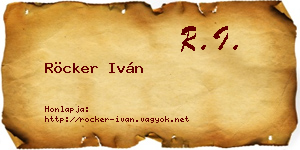Röcker Iván névjegykártya